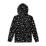 Black And White Star Pattern Print Pullover Hoodie