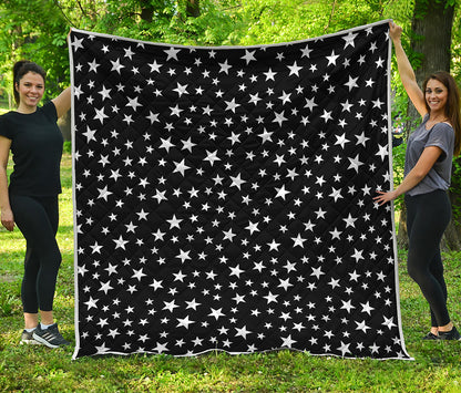 Black And White Star Pattern Print Quilt