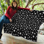 Black And White Star Pattern Print Quilt