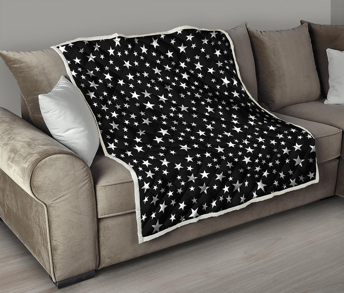 Black And White Star Pattern Print Quilt