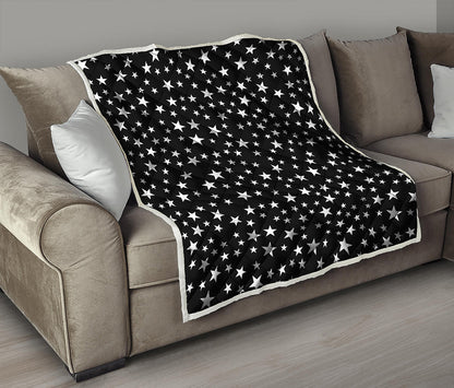 Black And White Star Pattern Print Quilt