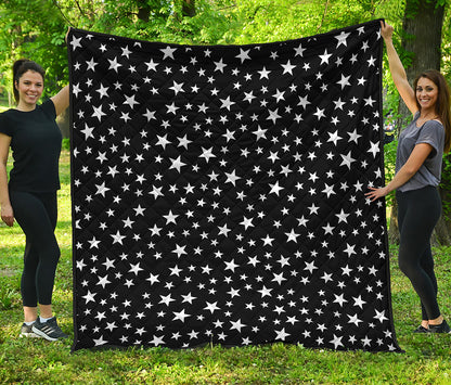 Black And White Star Pattern Print Quilt