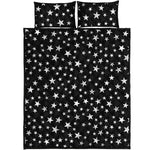 Black And White Star Pattern Print Quilt Bed Set