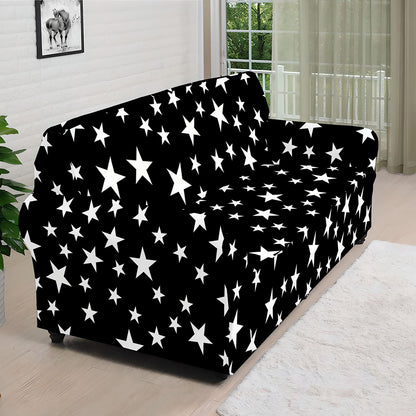 Black And White Star Pattern Print Sofa Cover
