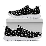 Black And White Star Pattern Print White Sneakers