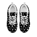 Black And White Star Pattern Print White Sneakers