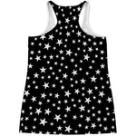 Black And White Star Pattern Print Women's Racerback Tank Top