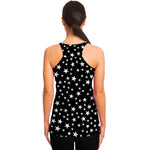 Black And White Star Pattern Print Women's Racerback Tank Top