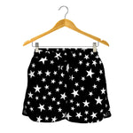 Black And White Star Pattern Print Women's Shorts