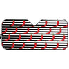 Black And White Striped Chili Print Car Sun Shade