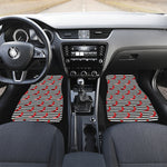 Black And White Striped Chili Print Front and Back Car Floor Mats