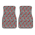 Black And White Striped Chili Print Front Car Floor Mats