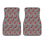 Black And White Striped Chili Print Front Car Floor Mats