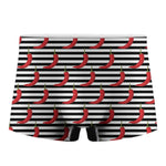 Black And White Striped Chili Print Men's Boxer Briefs