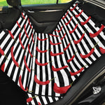 Black And White Striped Chili Print Pet Car Back Seat Cover