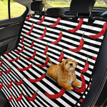 Black And White Striped Chili Print Pet Car Back Seat Cover