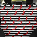 Black And White Striped Chili Print Pet Car Back Seat Cover