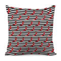 Black And White Striped Chili Print Pillow Cover