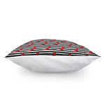 Black And White Striped Chili Print Pillow Cover