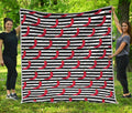 Black And White Striped Chili Print Quilt