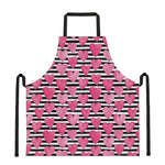 Black And White Striped Heart Print Apron
