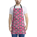 Black And White Striped Heart Print Apron