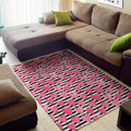 Black And White Striped Heart Print Floor Mat