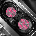 Black And White Striped Heart Print Car Coasters