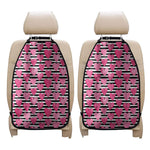 Black And White Striped Heart Print Car Seat Organizers