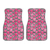 Black And White Striped Heart Print Front Car Floor Mats