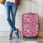 Black And White Striped Heart Print Luggage Cover