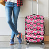 Black And White Striped Heart Print Luggage Cover