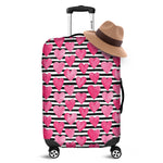 Black And White Striped Heart Print Luggage Cover