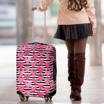 Black And White Striped Heart Print Luggage Cover