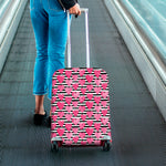 Black And White Striped Heart Print Luggage Cover