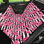 Black And White Striped Heart Print Pet Car Back Seat Cover