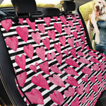 Black And White Striped Heart Print Pet Car Back Seat Cover