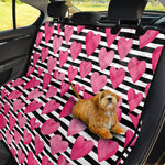 Black And White Striped Heart Print Pet Car Back Seat Cover