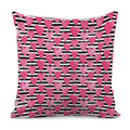 Black And White Striped Heart Print Pillow Cover