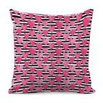 Black And White Striped Heart Print Pillow Cover