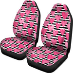 Black And White Striped Heart Print Universal Fit Car Seat Covers