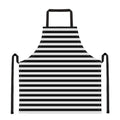 Black And White Striped Pattern Print Apron