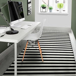 Black And White Striped Pattern Print Area Rug