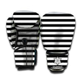 Black And White Striped Pattern Print Boxing Gloves