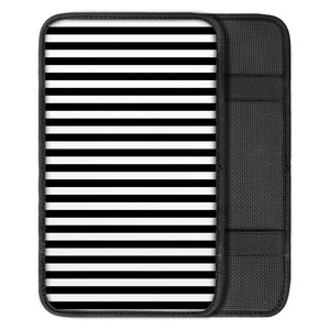 Black And White Striped Pattern Print Car Center Console Cover