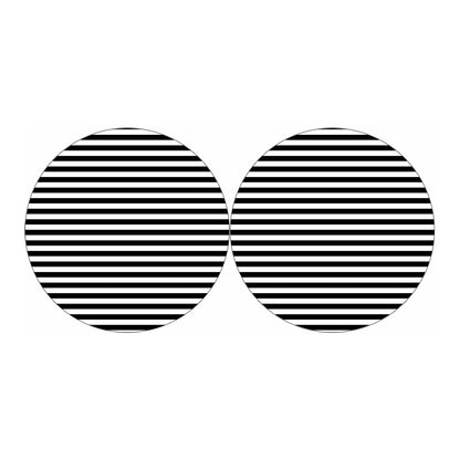Black And White Striped Pattern Print Car Coasters