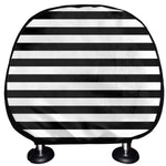 Black And White Striped Pattern Print Car Headrest Covers