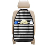Black And White Striped Pattern Print Car Seat Organizers