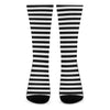 Black And White Striped Pattern Print Crew Socks