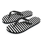 Black And White Striped Pattern Print Flip Flops